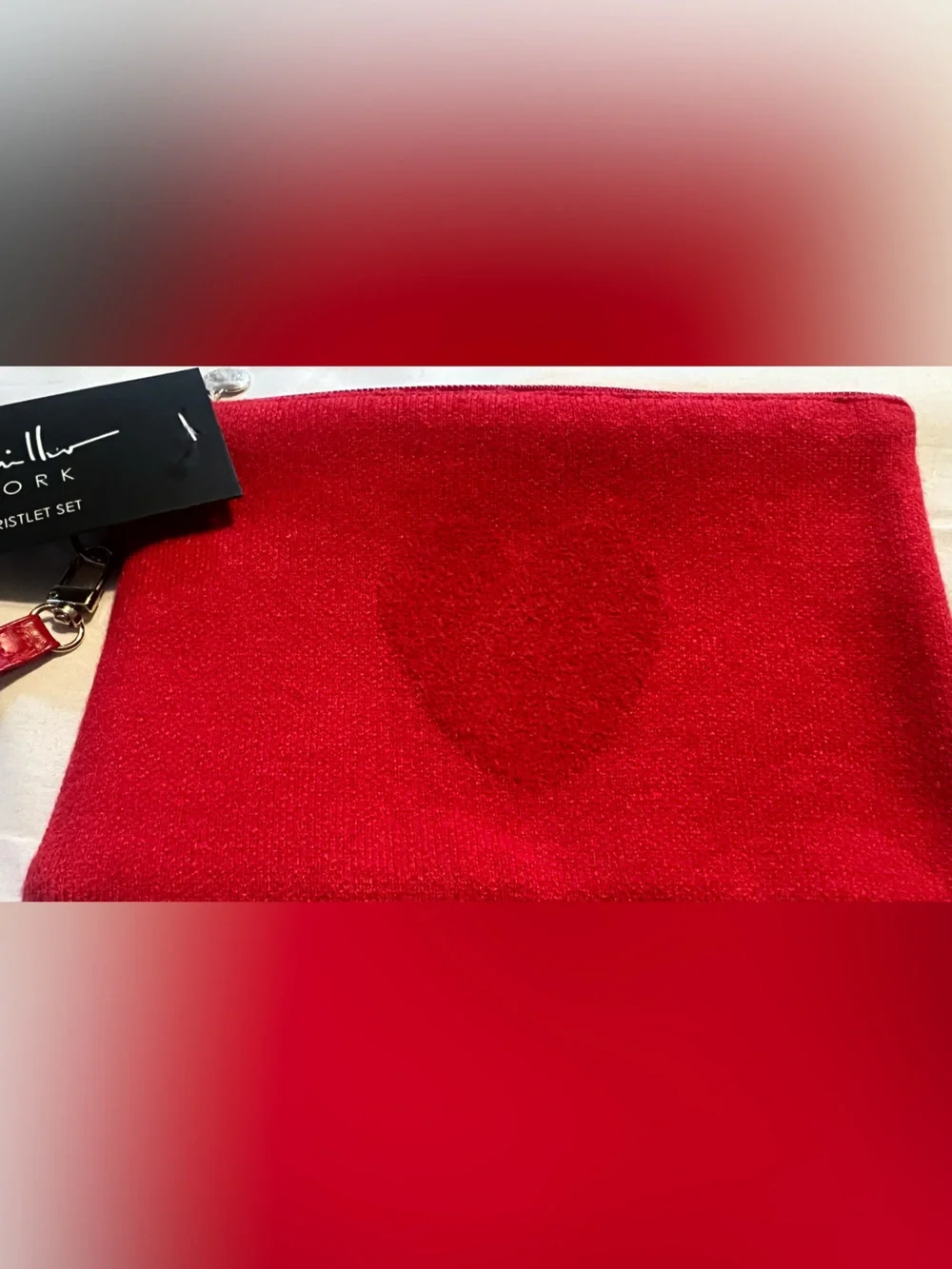 Nicole Miller Red Wristlet Clutch with Removable Strap